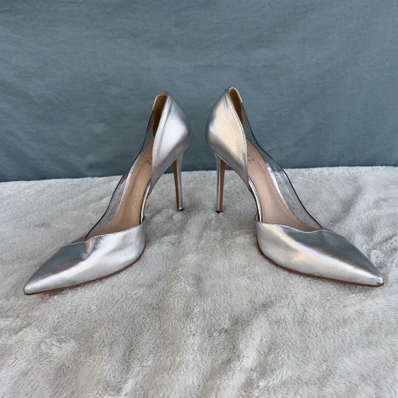SCHUTZ Cheslie Pumps Metallic Gray Size 11 - Picture 2 of 10